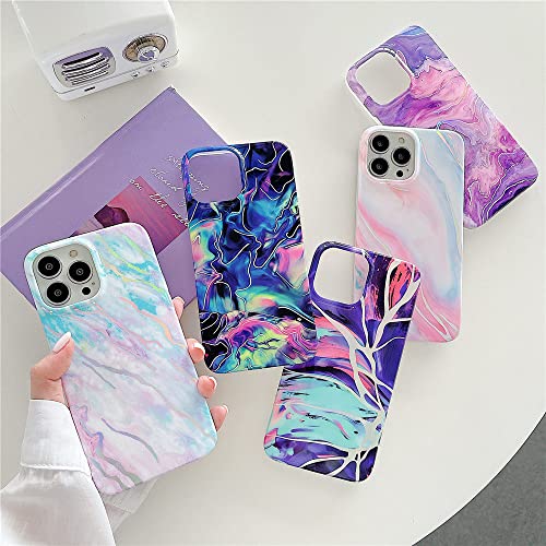 Coque marbre laser pour iPhone XR et 11 12 13 Pro Max en silicone souple antichoc