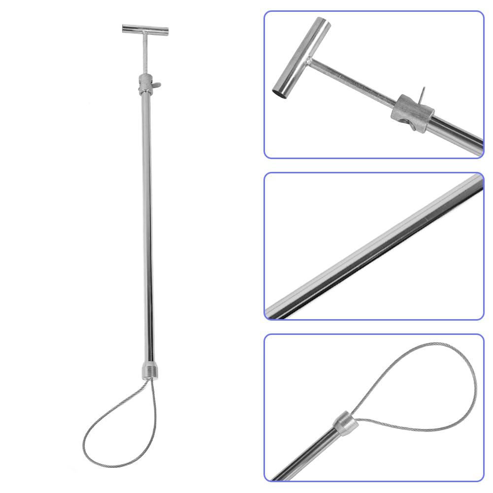 Schweinefangstange Edelstahl Tier-Fixierhilfe verstellbar 67-114cm | Ergonomischer Griff für Einhandbedienung robuste 4mm Drahtschlaufe sichere und stressfreie Fixierung bei der Behandlung