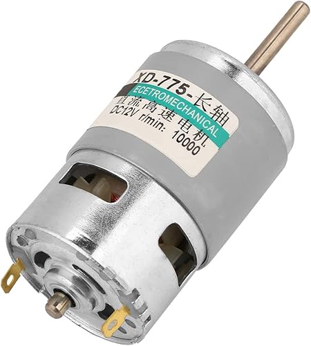 Miniatura 9 de Mini motor de CC de imán permanente de 12 V24 V, 80 W, CCW 775, motor de engranaje eléctrico reversible, de alta velocidad, bajo ruido, para