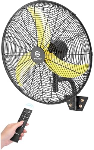 FUGOO 24" Eco BLDC Motor Powerful Airflow Quiet Industrial Outdoor Wall Fan | Waterproof, 6000 CFM, 50%+ Energy Savings, Oscillating, Remote Control for Patios Garage Workshop