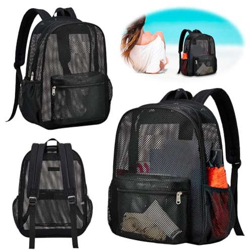 Mesh Backpack See Through Backpack with Adjustable Straps College Backpacks Fitness Training Bag for Commuting Swimming Beach Outdoor Sports2