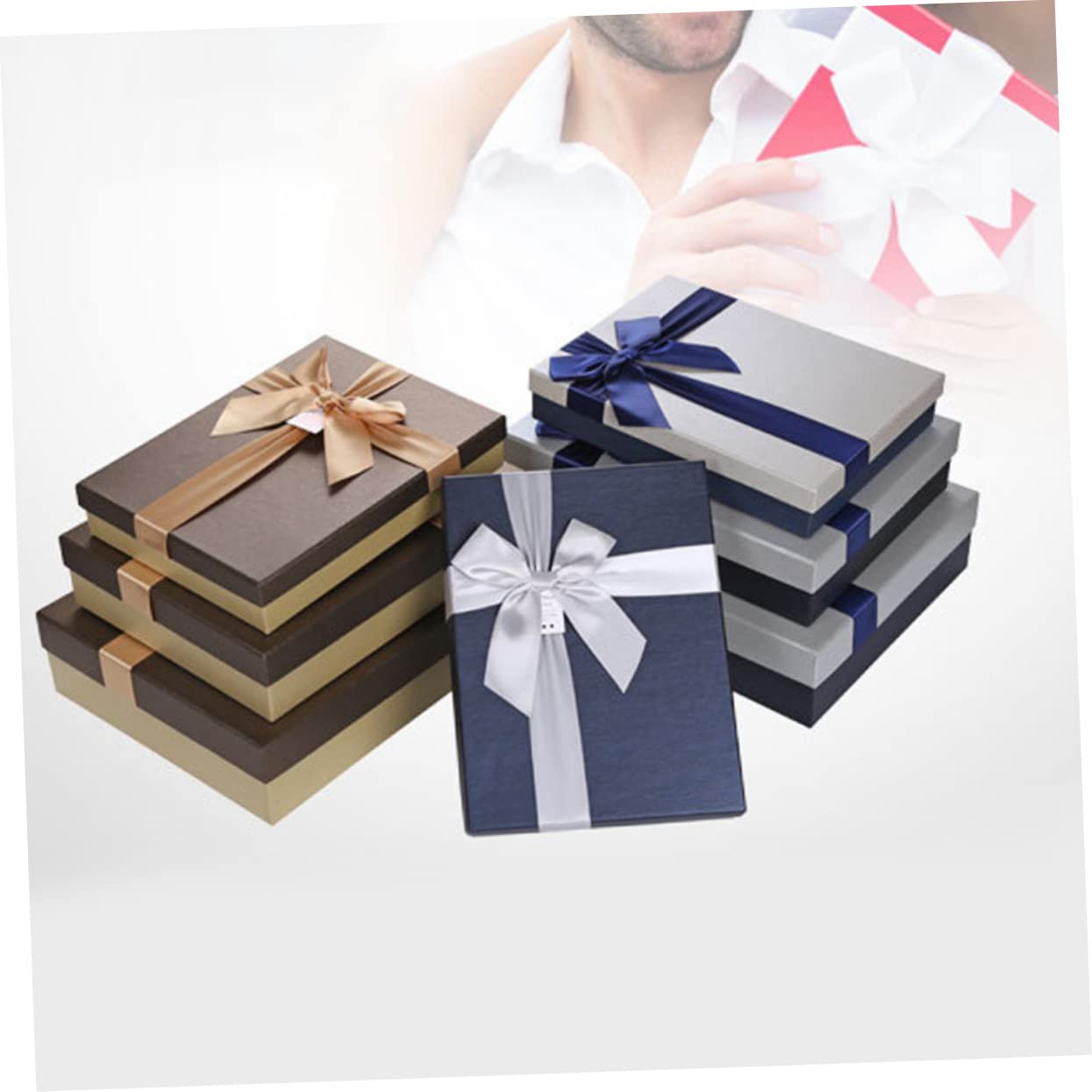 Mobestech 3stücke Rechteckige Geschenkkartons Mit Goldbasis Und Deckel Stilvolle Verpackung Für Kleidung Schals Und s Für Geburtstage Und Besondere Anlässe