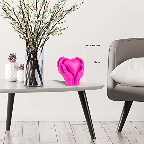 Candellana Hand Love Edition Kerze - Kerze für Valentinstag -Valentinstag Kerzen - Geschenkidee - Kerze Herz - Romantische Deko - Liebes Kerzen - Handgemachtes Geschenk