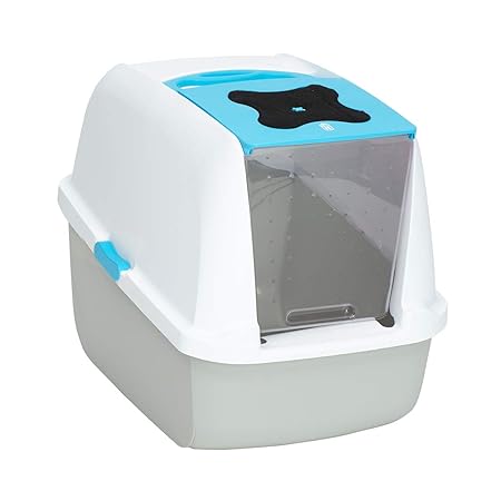 Hagen Catit Hooded Cat Litter Pan (White/Blue)