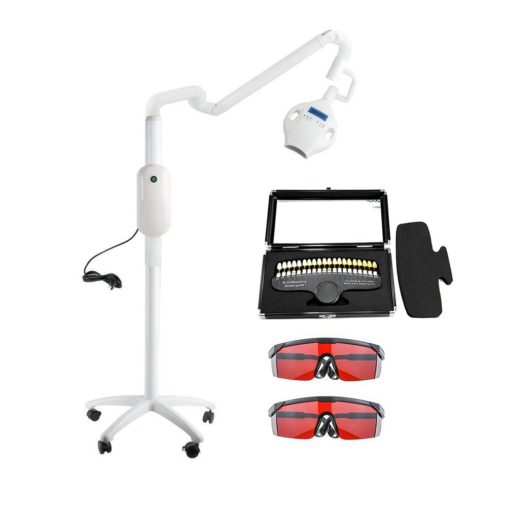 40W Dental Teeth Whitening Machine Bleaching Cold Blue 8 LED Light Lamp with Shade Guide