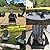 POLYDUN Adirondack Chair with Cup Holder, Folding HDPE Patio Chairs, Outdoor Plastic Fire Pit Chair, Wood Texture, Lawn Chairs for Deck, Porch, Backyard, Garden, Black