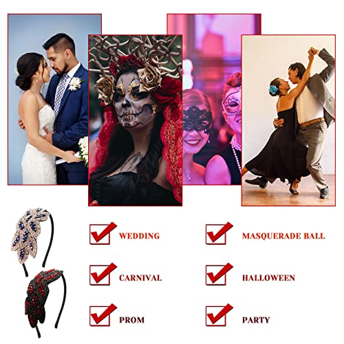 Blmhtwo 2 Pieces 1920S Headband Elegant Flower Flapper Headband With Crystal Fascinator Padded Headband Vintage 1920S Headpiece 1920S Accessories For Women Ladies For Costume Brides Wedding Party #TOP6