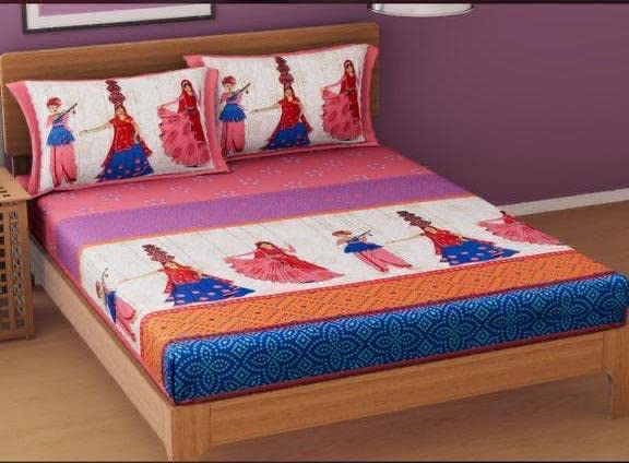 D Imports Presents Jaipur Old Village Designs Comes in Queen Size Set of 90*100 1 bedsheet and 2 Pillow Covers.