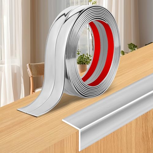 Molduras Decorativas Autoadhesivas Flexible Moldura de Pared bandas de protección de Bordes para Protección de Esquinas y Techos (Plata, 2cm×3m)