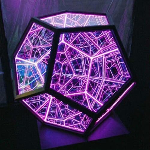 Lampe infini dodécaèdre idée cadeau originale pour anniversaire