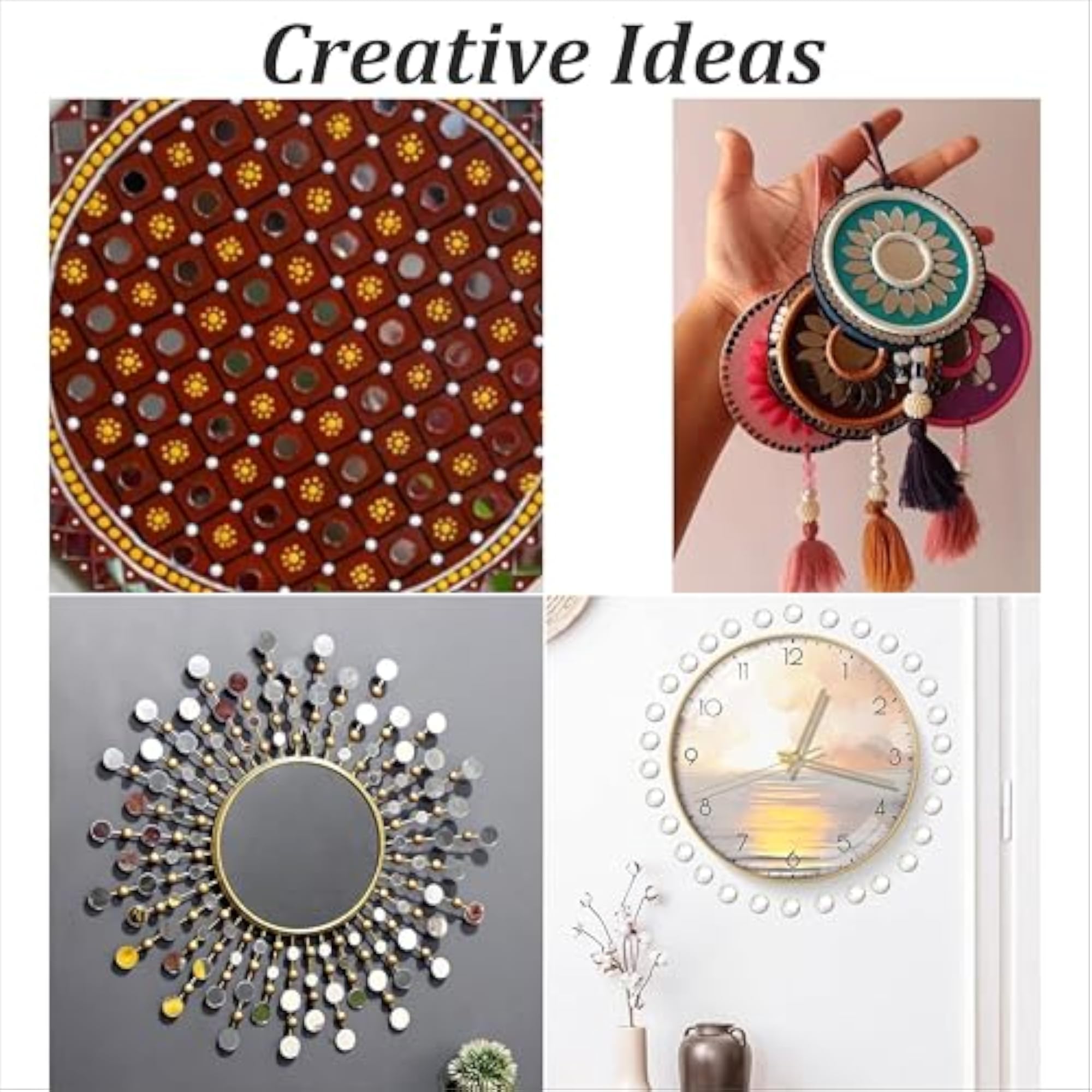 200+ Pcs Round Acrylic Mirror Stickers, DIY Craft