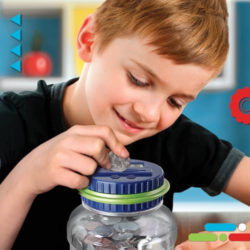 DISCOVERY KIDS Digital Coin-Counting Money Jar with LCD Screen, Keeps Track of Deposits, Battery Operated, Automatic Piggy Bank Savings for US Coins, Childrens Financial Educational Learning Tool Gift - Thumbnail 6
