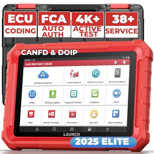 LAUNCH X431 PRO Star Bidirectional Scan Tool,2025 Elite Full System Car Scanner Diagnostic Tool with ECU Coding, 38+ Resets & CANFD/DOIP Support, FCA AutoAuth, 2-Yr Updates
