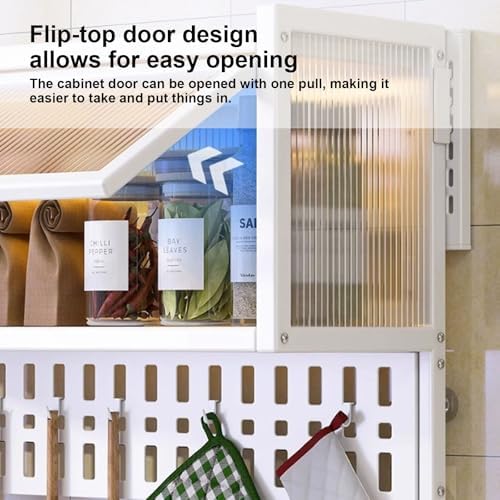 Multifunctional Punch-Free Wall-Mounted Kitchen Rack - Microwave & Spice Pot Storage Organizer, Anti-Tip Design for Kitchen & Living Room, Space-Saving Cabinet Solution