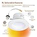 HALO RL 4 inch LED Recessed Light Retrofit Selectable CCT 2700K 3000K 3500K 4000K 5000K Dimmable Dim to Warm 600/900 Lumens Wet Location Indoor Outdoor Ceiling Downlight RL4LS9FSD2W1EWH