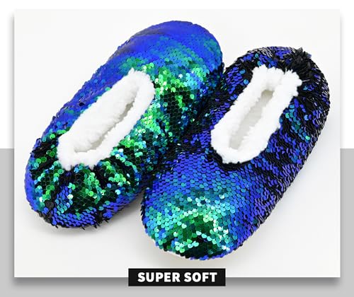 Image of Panda Bros Womens Ballerina Sequin Slippers, Bling House Slippers With Grippers