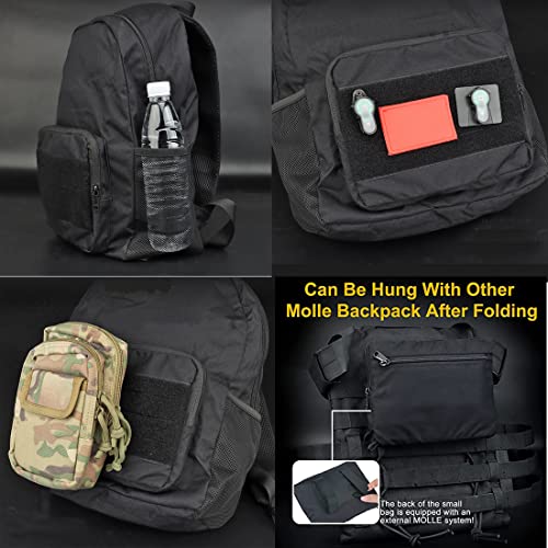 Warmheartting Small Tactical Foldable Backpack Rucksack Molle Bag Hiking Daypack #TOP6