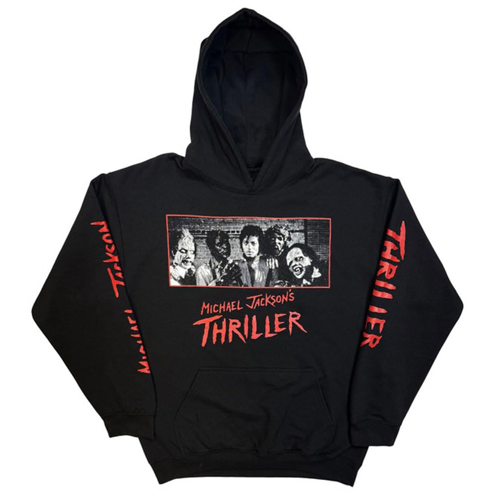 Rock Off officially licensed products Michael Jackson Thriller Zombies Pullover Hoodie, Black, Medium