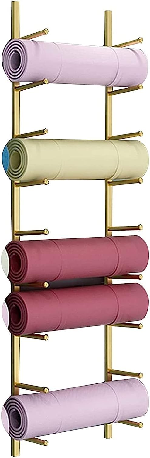 Support mural pour tapis de yoga en métal organisateur 6 niveaux