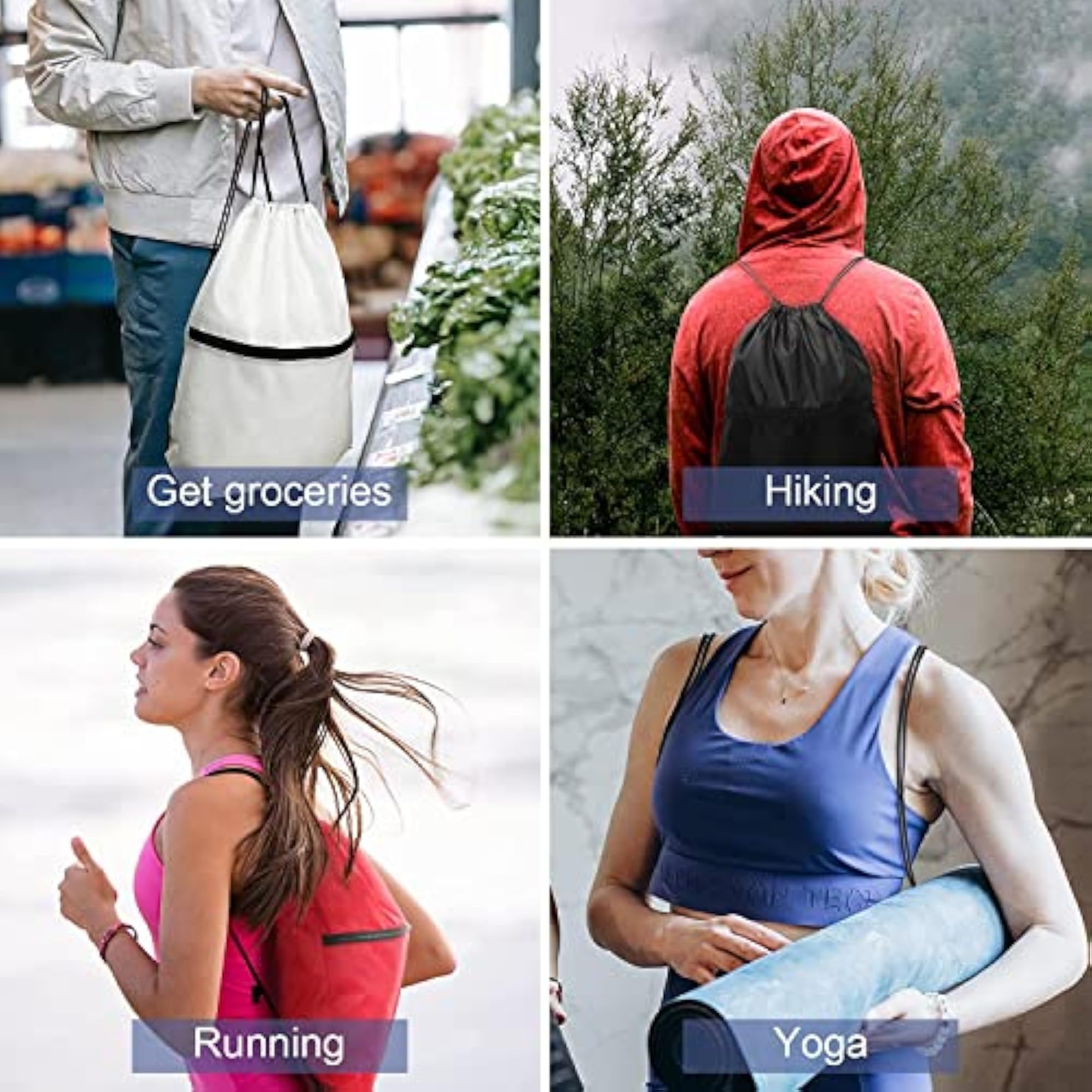 Large Capacity Waterproof Drawstring Gym Bag
