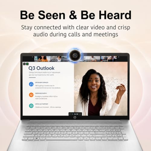 Image of HP 17.3 inch Laptop, AMD Ryzen 3 5300U Processor, Large HD Display, 8GB RAM, 256GB PCIe SSD, Windows 11, Full-Size Keyboard with Numeric Keypad, Long Battery Life