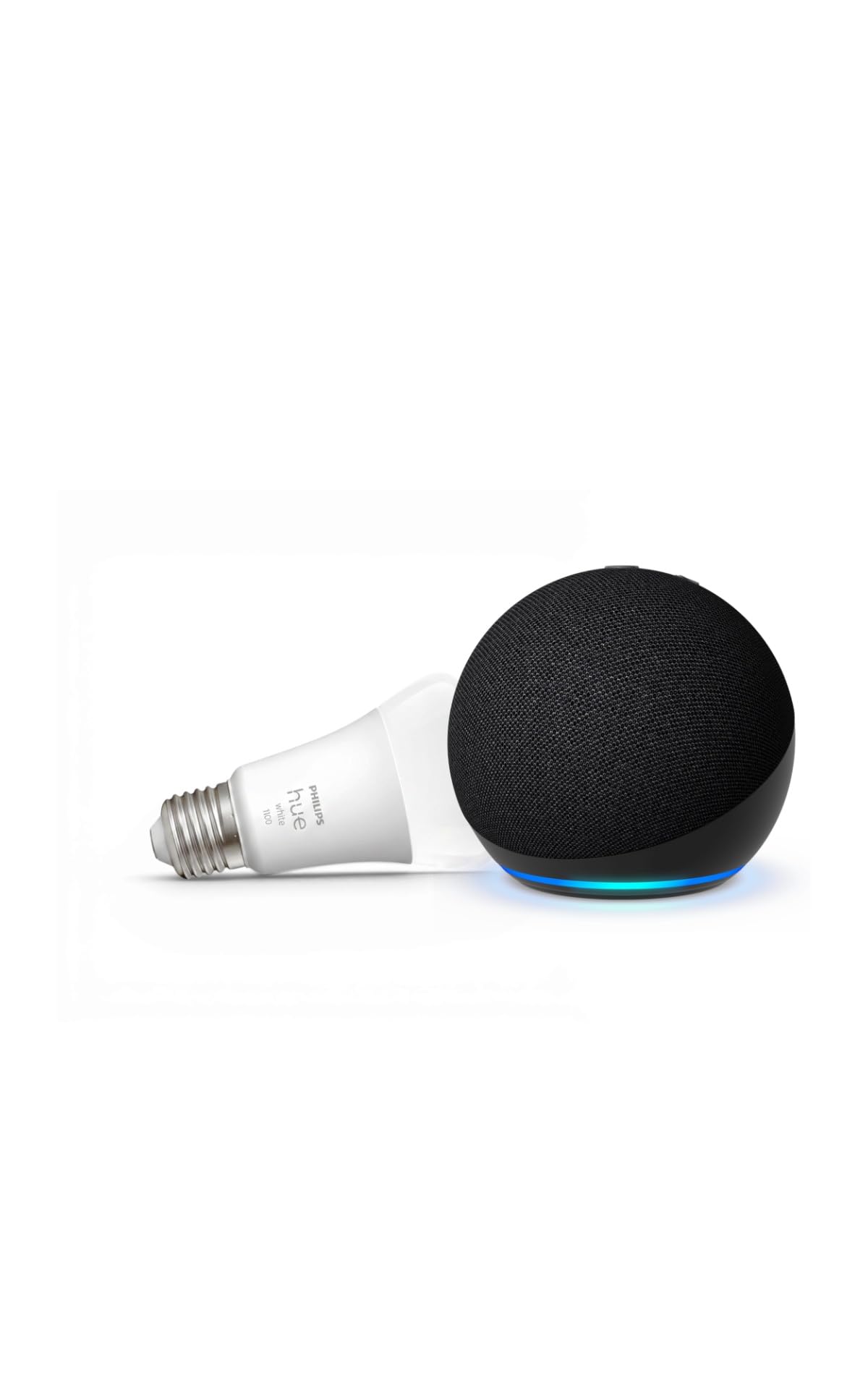 Echo Dot (Ultimo modello) con Alexa+, Antracite + Philips Hue White Lampadina LED Smart (E27), Bundle Illuminazione Intelligente con Controllo Vocale