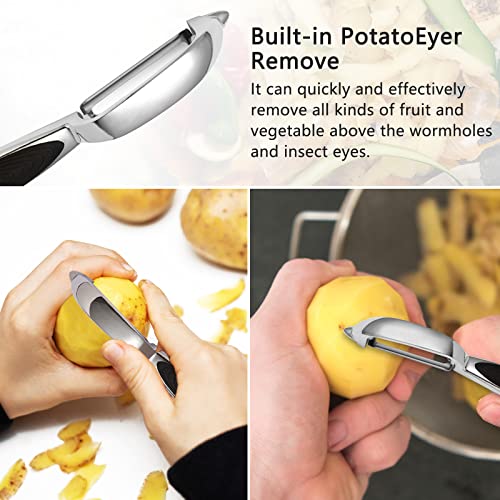 Eirpde Vegetable Peeler For Kitchen, Fruit, Carrot, Veggie, Potatoes Peeler, Y-Shaped And I-Shaped Stainless-Steel Multi-Function Set Peelers, Durable Non-Slip Handle(2-Piece) #TOP5
