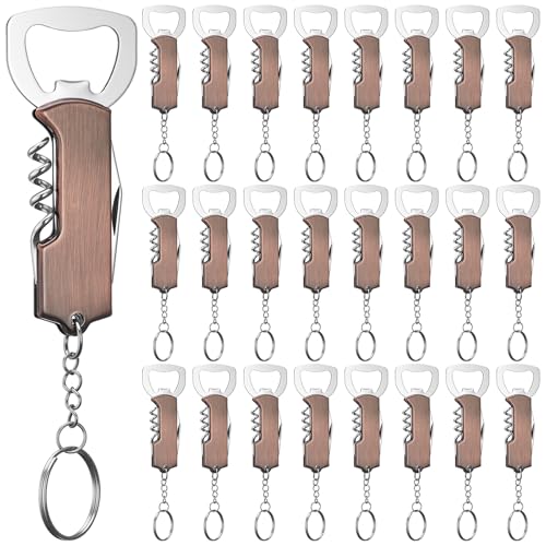 Ziliny 24 Pcs Bottle Opener Keychain Bulk Wine Bottle Beer