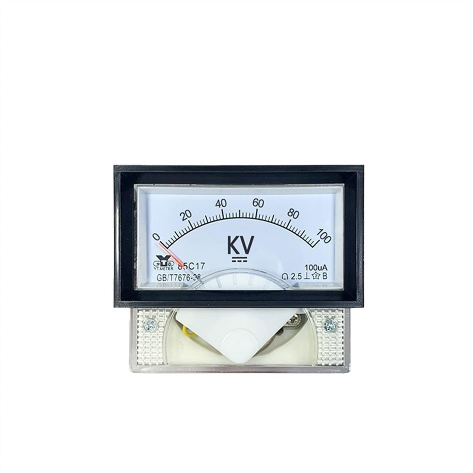 Voltímetro de alto voltaje 85C17 CC 5kv 10KV 20KV 30KV 50KV 100KV voltímetro de puntero El medidor de alto voltaje se utilizará con transformador(5kV and resistance)