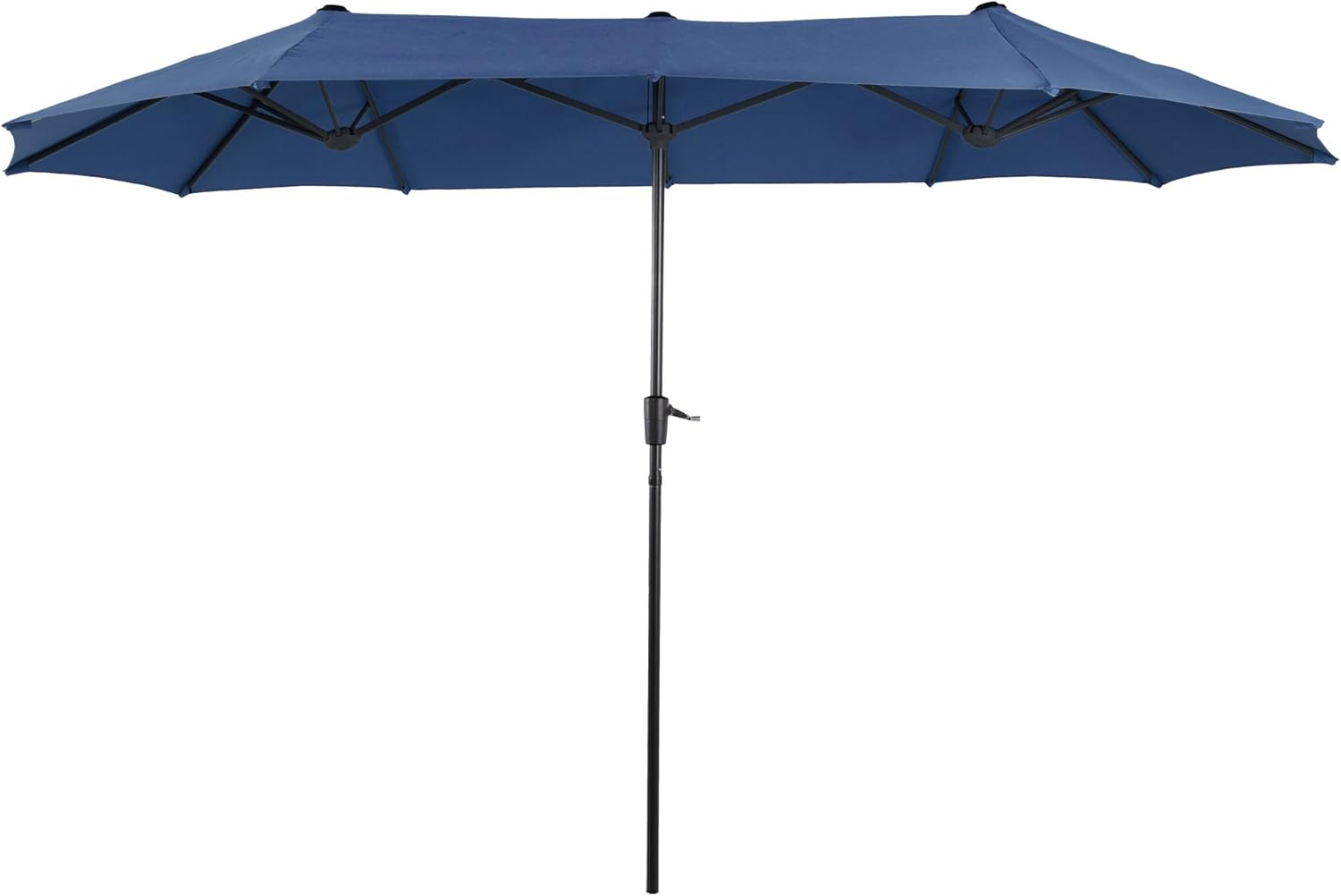 PHI VILLA 13 ft Outdoor Patio Umbrella, Large Rectangular Double Sided Market Table Twin Umbrellas with Crank Handle for Deck Pool, Navy Blue