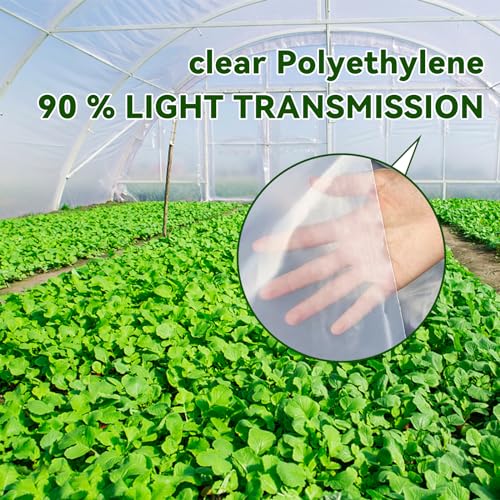 Imsgvifo Greenhouse Plastic Sheeting- 6 Mil Clear Plastic Sheeting -Waterproof Cover,Green House Plastic Covering Uv Resistant Poly Tarp Hoop Green House Cover For Farms,Greenhouse,Garden Plastic Sheeting thumb #6