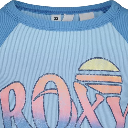 Image of Roxy Girls' Short Sleeve Snug Fit Ribbed Tee, Crew Neck Graphic T-Shirt, Soft & Comfortable