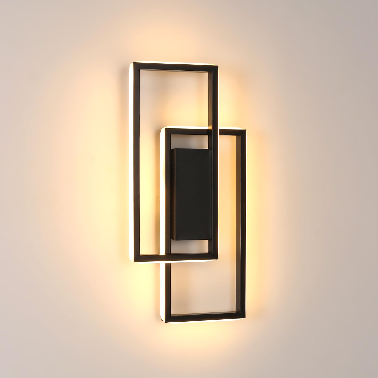 Riserva Aplique de Pared Interior LED 28W, Cuadrado, Negro, 3000K