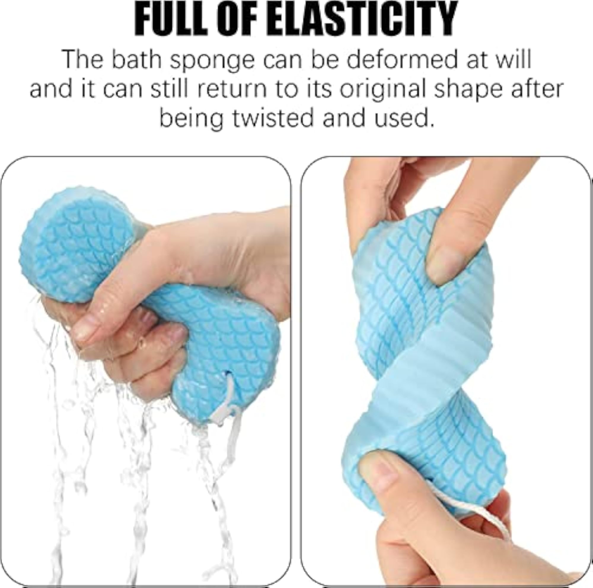 4 Pcs Exfoliating Bath Sponge, Soft Shower Brush