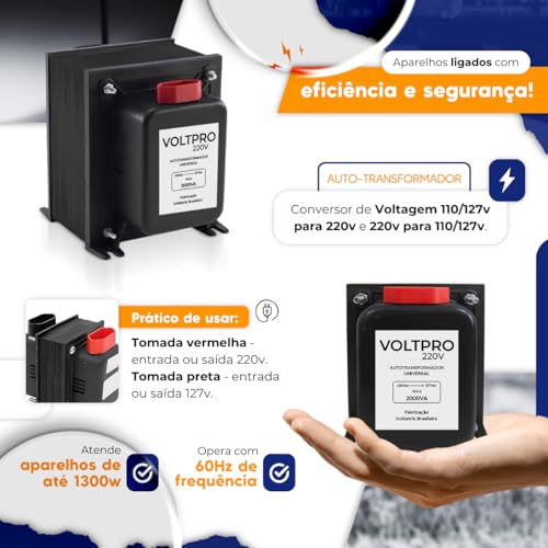 Transformador 2000va Bivolt COnversor Voltagem 110 220v E 220 Para 110v Trafo Para Maquina de Lavar