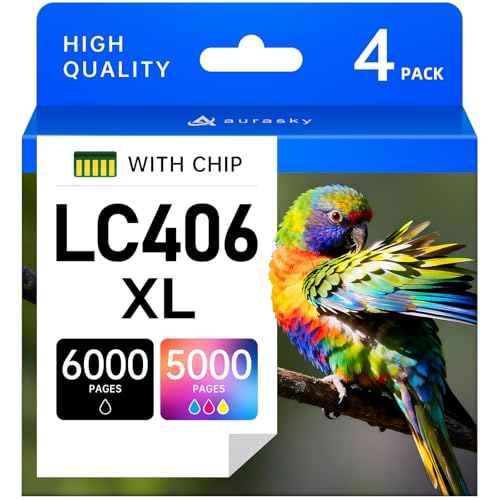 Image of LC406XL Ink Cartridges Replacement for LC 406XL LC406 XL for Brother MFC-J5855DW MFC-J6555DW MFC-J4535DW MFC-J4335DW MFC-J6955DW MFC-J4345DW MFC-J5955DW Printer(with Chip, 4 Pack)