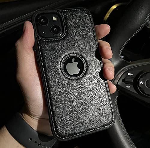 Image of MIDOS Back Cover Compatible with iPhone 14 Plus Leather Case Flexible Slim Cover for iPhone 14 Plus (LC- Black)