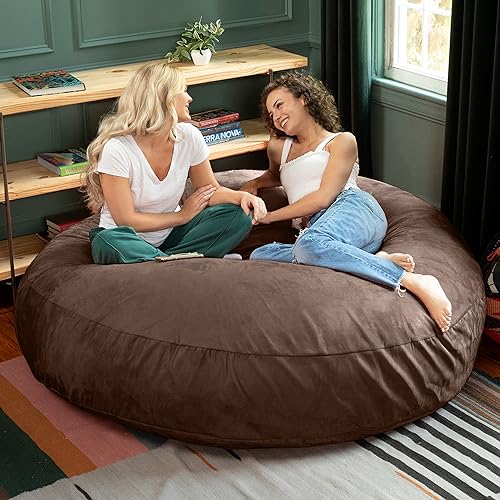 Image of Jaxx 6 Foot Cocoon - 2-in-1 Convertible Bean Bag Bed & Large Bean Bag Chair for Adults, Chocolate