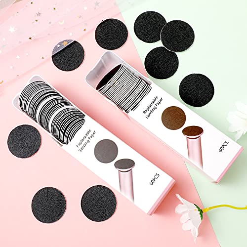 120 Pcs Replaceable Sandpaper Discs Tip 2 Toe Refill Disks Replacement Sandpaper Pad Discs Foot File Disc Callus Disks For Electric Foot File Dead Hard Skin Callus Remover (80 Grit 180 Grit) #TOP5