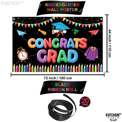 Katchon, Kindergarten Congrats Grad Banner - Large, 72X44 Inch | Kindergarten Graduation Decorations Class Of 2023 | Kindergarten Graduation Backdrop, Kindergarten Graduation Party Decorations 2023 #TOP3