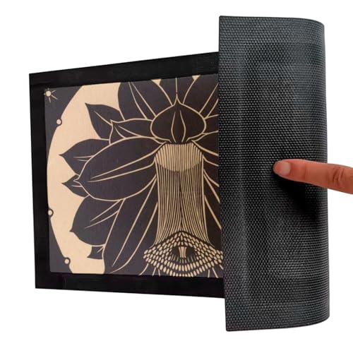 Paillasson fleur monochrome d'art vintage avec impression haute définition