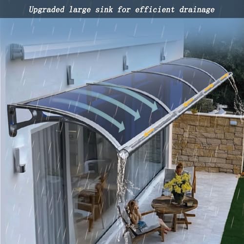Auvent en polycarbonate de qualité supérieure avec support en aluminium