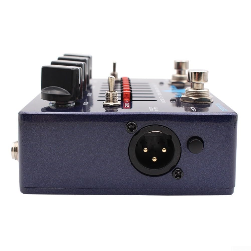 Spelonify Pedale di distorsione per basso con equalizzatore grafico a 6 bande, preamplificatore Overdrive Bass, amplificatore per cuffie per esercitazione, sim cabina diretta, unità effetti chitarra