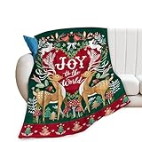 Weihnachts-Hirschdecke für Kinder, Mädchen, Frauen, Hirsch, Überwurfdecke, warm, weich...