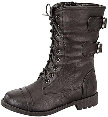 Lucky Top Soda Pack72 Dome Girls Faux Leather Combat Boots
