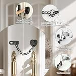 Alise Door Chain Lock, Adjustable Security Chain Door Lock, Matte Black - Image 3