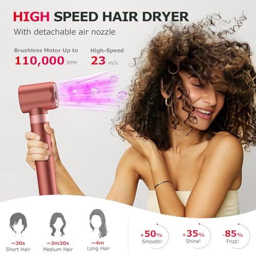 Image of MESCOMB 5 in 1 Hot Air Styler Wrap - Hair Dryer| Fast Drying & No Heat Damage, Professional Multi-Styler for Curling, Volumizing & Smooth Straightening -Red