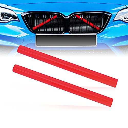 Alpha Rider Compatible With Bmw F20 F30 F21 F22 F23 F31 F32 F33 F34 F36 F40 F44 Front Grille Insert Trim Strips Cover Frame Car Decorations Stickers Red (2Pcs) #TOP20