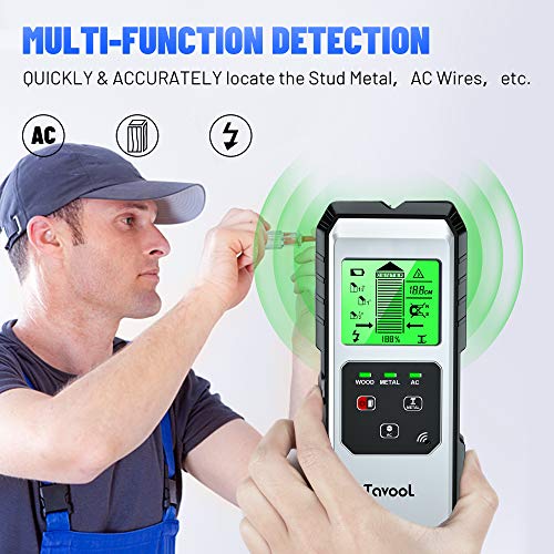 Stud Finder Wall Scanner Detector - Upgraded 6 In 1 Electronic Sensor Wood Wall Detector Beam Finder For Drywall Joist Pipe Live Ac Wires Metal With Magnetic/Non-Magnetic, Lcd Display & Sound Warning #TOP2