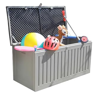 Easylife Steelcore270 Steel-Reinforced Garden Storage Box with 270 Litre Capacity, Lockable and Waterproof Garden Tool Storage Chest, No Tool Assembly, H53xW105xD49cm- Fully Guaranteed